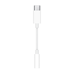 Адаптер-переходник Apple (Type-C to 3.5mm mini jack) 7 см, белый