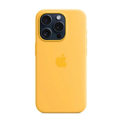 Клип-кейс (накладка) Silicone Case MagSafe для Apple iPhone 15 Pro силикон, жёлтый
