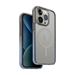 Клип-кейс (накладка) UNIQ Combat MagSafe для Apple iPhone 15 Pro Max полиуретан, сине-серый матовый