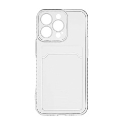 Клип-кейс (накладка) с визитницей для Apple iPhone 15 Pro силикон, прозрачный