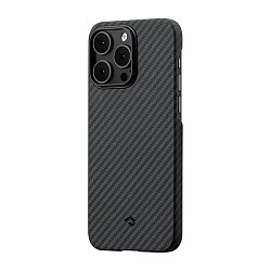 Клип-кейс (накладка) Pitaka MagEZ Case 3 для Apple iPhone 14 Pro Max кевлар (арамид), чёрно-серый (полоска)