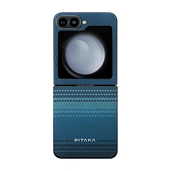 Клип-кейс (накладка) Pitaka MagEZ Case 5 для Samsung Galaxy Z Flip 6 / 7 FE кевлар (арамид), "восход луны"