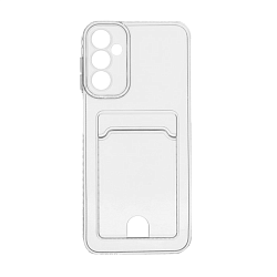 Клип-кейс (накладка) с визитницей для Samsung Galaxy A24 силикон, прозрачный