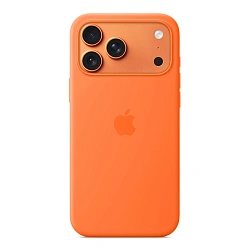 Клип-кейс (накладка) Silicone Case MagSafe для Apple iPhone 17 Pro Max силикон, оранжевый
