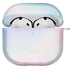 Кобура UNIQ Iridescia для Apple AirPods 4 полиуретан, голографический прозрачный