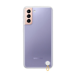 Клип-кейс (накладка) Samsung Clear Protective Cover для Samsung Galaxy S21 Plus полиуретан, поликарбонат, прозрачный с белой рамкой