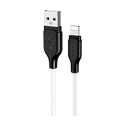 Дата-кабель Borofone BX42 Lightning 1 м, белый с чёрным