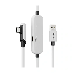 Дата-кабель с зарядным портом USB-C Syntech VR Fast Charging Link (для Oculus / Pico 4) Type-C 5 м, белый