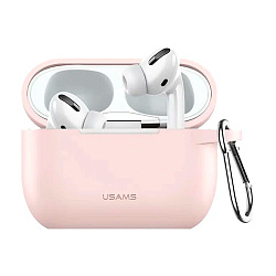 Кобура Usams US-BH568 для Apple AirPods Pro силикон, розовый