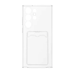 Клип-кейс (накладка) с визитницей для Samsung Galaxy S24 Ultra силикон, прозрачный