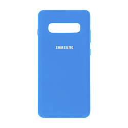 Клип-кейс (накладка) Silicone cover закрытый для Samsung Galaxy S10 силикон, голубой