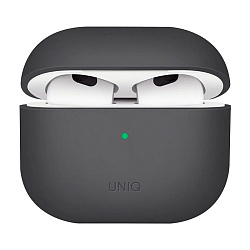 Кобура UNIQ Lino для Apple AirPods 3 поликарбонат, силикон, серый