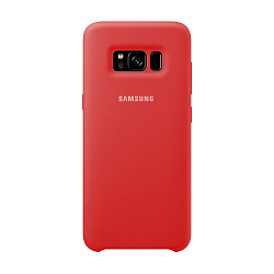 Клип-кейс (накладка) Silicone cover для Samsung Galaxy S8 силикон, красный