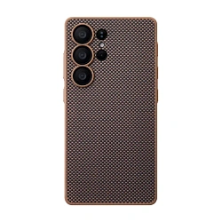Клип-кейс (накладка) Pitaka PinButton Case для Samsung Galaxy S25 Ultra кевлар (арамид), чёрно-золотой
