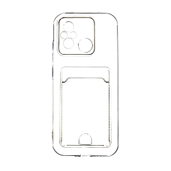 Клип-кейс (накладка) с визитницей для Xiaomi Redmi 12C / Poco C55 силикон, прозрачный