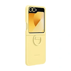 Клип-кейс (накладка) Samsung Silicone Case with Ring для Samsung Galaxy Z Flip 6 / 7 FE силикон, жёлтый