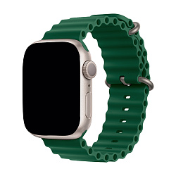 Ремешок Ocean Band для Apple Watch 38 / 40 / 41 / 42mm силикон тёмно-зелёный
