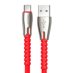 Дата-кабель Hoco U58 Type-C 1.2 м, красный