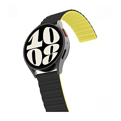 Магнитный ремешок Araree Silicone Link для Samsung Watch 20mm силикон черно-желтый