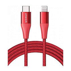 Дата-кабель Anker Powerline+ II Type-C to Lightning 0.9 м, красный