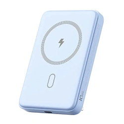 Внешний аккумулятор с беспроводной зарядкой WIWU Magnetic Power Bank 10000 мАч 20 Вт голубой