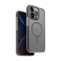Клип-кейс (накладка) UNIQ Combat MagSafe для Apple iPhone 15 Pro Max полиуретан, затемнённый серый