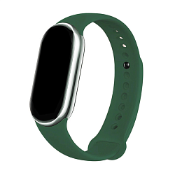 Спортивный ремешок для Xiaomi Smart Band 8 / 9 / 10 силикон тёмно-зелёный