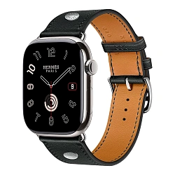 Умные часы Apple Watch Hermes Series 11 46mm GPS + Cellular Silver Titanium Case Noir Single Tour Clou de Selle Strap