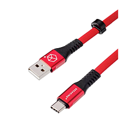 Дата-кабель Breaking Nylon Type-C 1 м, красный