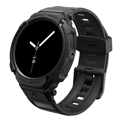 Чехол-бампер с ремешком Spigen Rugged Armor Pro для Samsung Galaxy Watch 8 Classic 46mm полиуретан чёрный