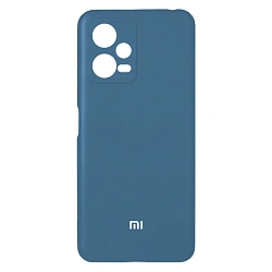 Клип-кейс (накладка) Silicone cover закрытый для Xiaomi Redmi Note 12 5G / Poco X5 5G силикон, тёмно-синий