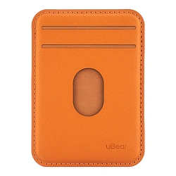 Кардхолдер uBear Split Geo (Find My) для Apple iPhone экокожа, оранжевый