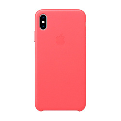 Клип-кейс (накладка) Apple Leather Case для Apple iPhone Xs Max кожа, Peony Pink