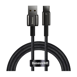Дата-кабель Baseus Tungsten Gold Fast Charging 100W Type-C 1 м, чёрный