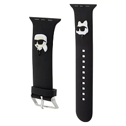 Ремешок CG Mobile Karl Lagerfeld 3D Rubber NFT Karl and Choupette Head для Apple Watch 38 / 40 / 41 / 42mm силикон чёрный