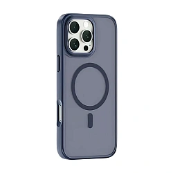 Клип-кейс (накладка) WIWU Armor Pro для Apple iPhone 16 Pro Max пластик, силикон, тёмно-синий