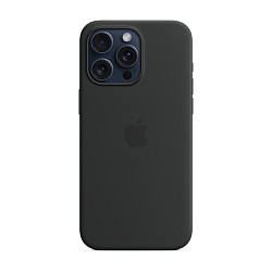 Клип-кейс (накладка) Apple Silicone Case MagSafe для Apple iPhone 15 Pro Max силикон, Black