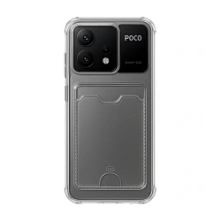 Клип-кейс (накладка) с визитницей для Xiaomi Poco X6 Pro 5G силикон, прозрачный