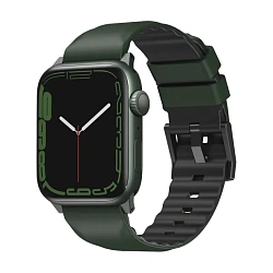 Ремешок UNIQ Linus Silicone для Apple Watch 44 / 45 / 46 / 49mm силикон зелёный