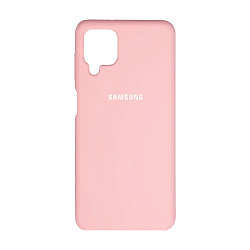 Клип-кейс (накладка) Silicone cover закрытый для Samsung Galaxy A12 / M12 силикон, пудровый