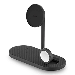 Беспроводное зарядное устройство uBear Stage Pro Kevlar 3 in 1 30 Вт чёрный