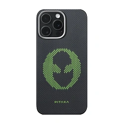 Клип-кейс (накладка) Pitaka Aries Tactile Woven Case для Apple iPhone 16 Pro Max кевлар (арамид), "пришелец"