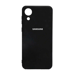 Клип-кейс (накладка) Silicone cover закрытый для Samsung Galaxy A03 Core силикон, чёрный