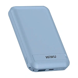 Внешний аккумулятор с беспроводной зарядкой WIWU Snap Cube Magnetic Wireless Power Bank 10000 мАч 22.5 Вт голубой