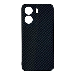 Клип-кейс (накладка) Luxo Carbon для Xiaomi Redmi 13C / Poco C65 пластик, чёрно-серый