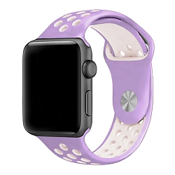 Спортивный ремешок Nike для Apple Watch 44 / 45 / 46 / 49mm фторэластомер сиреневый с молочным