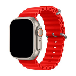 Ремешок Ocean Band для Apple Watch 44 / 45 / 46 / 49mm силикон красный