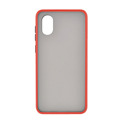 Клип-кейс (накладка) Shell для Samsung Galaxy A03 Core пластик, затемнённый с красной рамкой