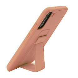 Клип-кейс (накладка) с магнитной подставкой для Samsung Galaxy S22 Plus силикон, розовый