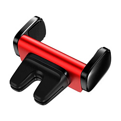 Автомобильный держатель Baseus Steel Cannon (зажим) чёрный с красным
